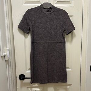 Zara Brown Knit Mock Neck Sweater Dress Size Medium